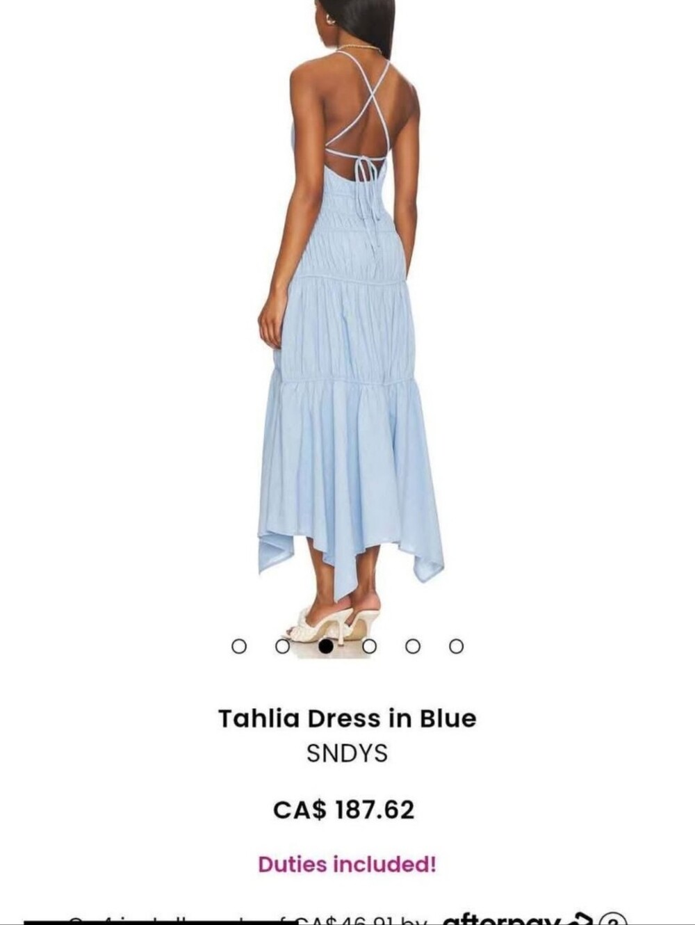 SNDYS Tahlia Backless Maxi Dress — Light Blue